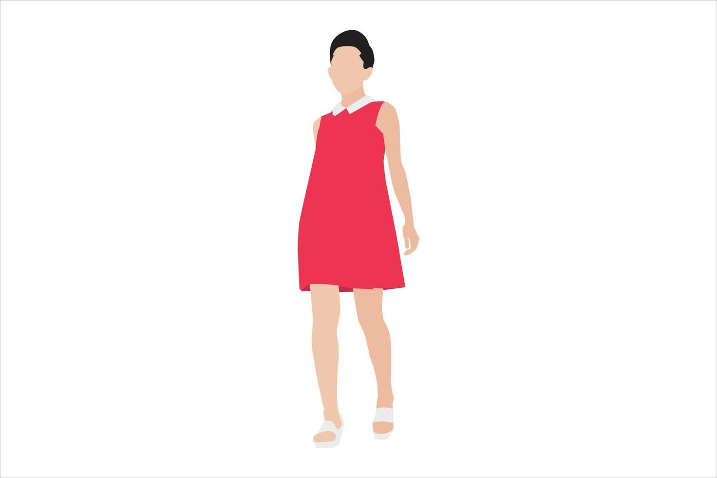 Ilustración vectorial de mujeres elegantes caminando por la acera vector