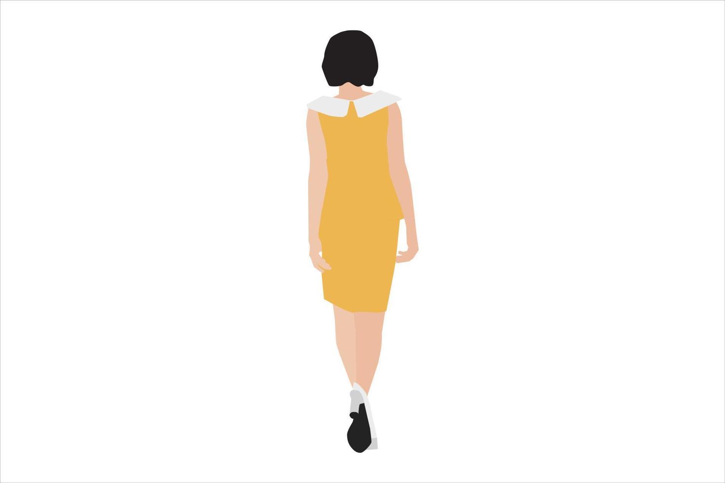 Ilustración vectorial de mujeres elegantes caminando por la acera vector