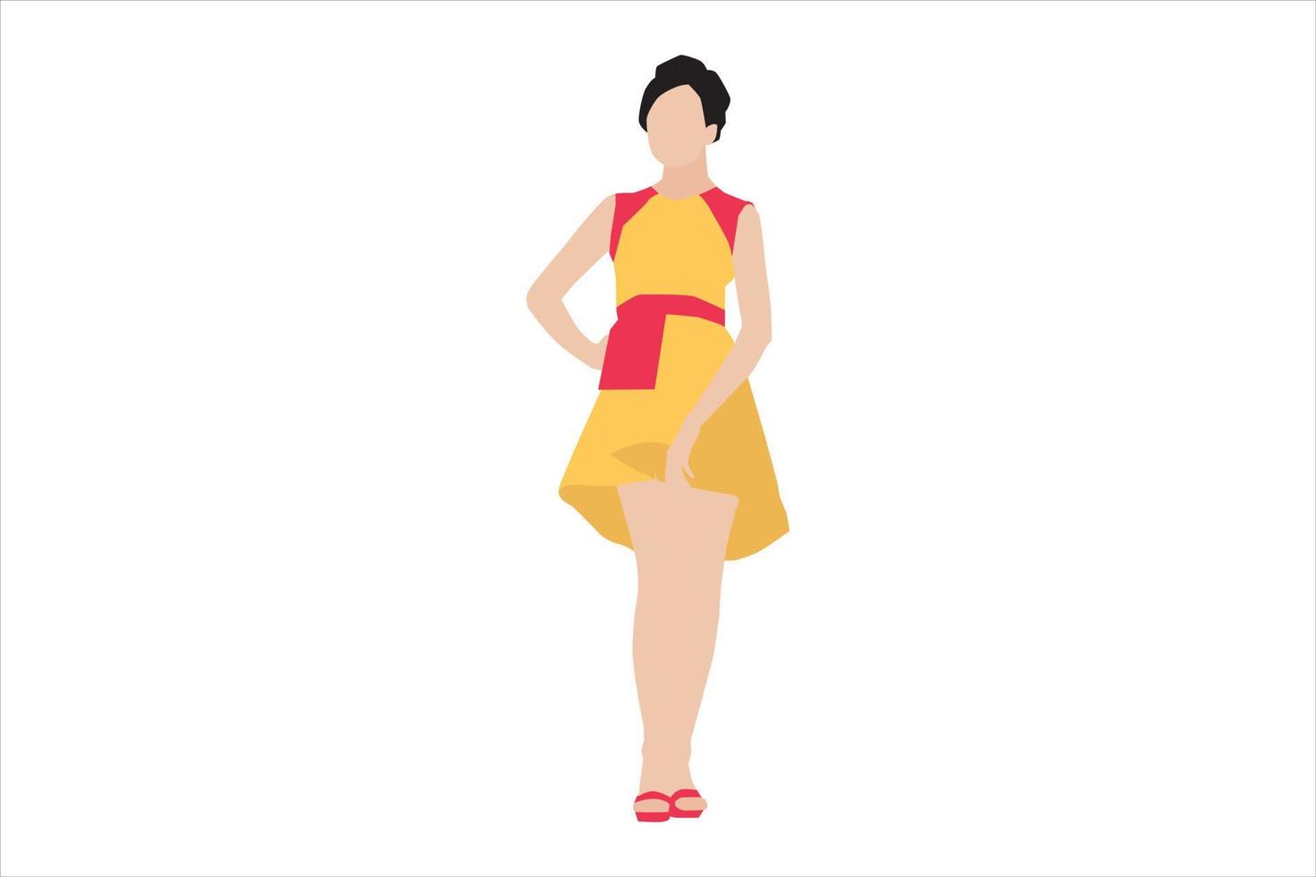 ilustración vectorial de mujeres elegantes posando en la acera vector