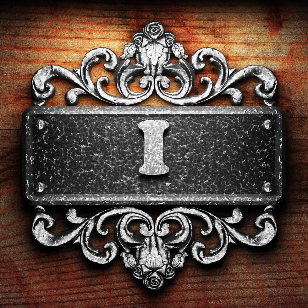 I word of iron on wooden background photo