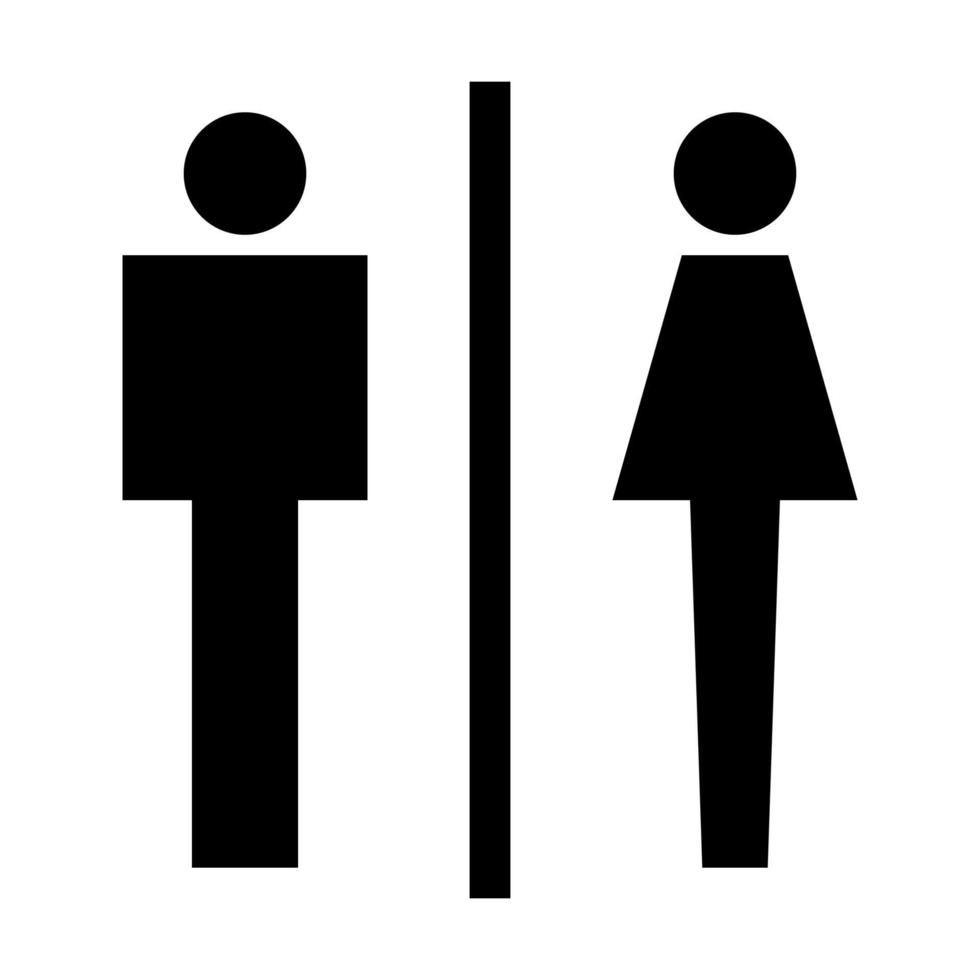 Toilet Restroom Sign sharp shape Glyph style male and female logo vector