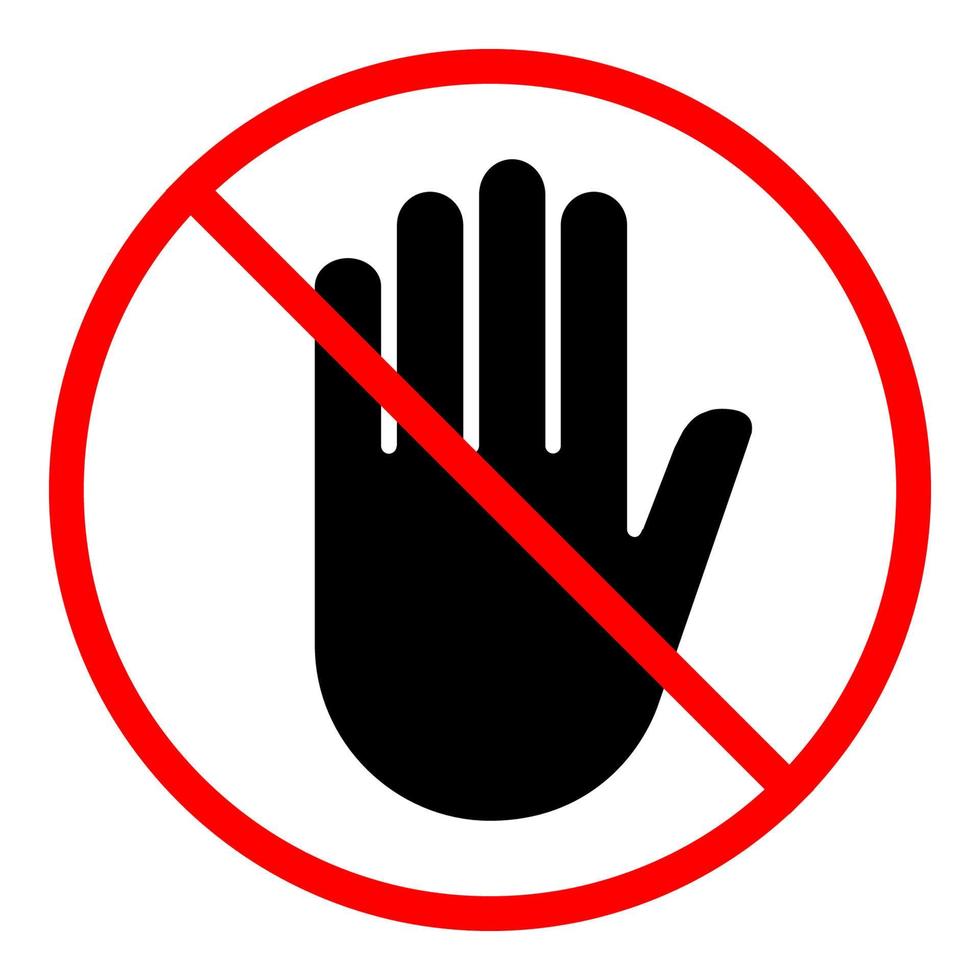 Stop hand forbidden sign Royalty Free Vector Image