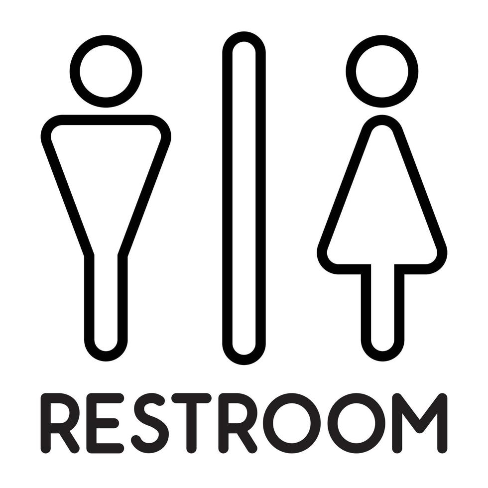 male female toilet restroom sign logo,  triangle style vector