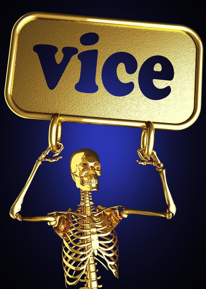 vice word and golden skeleton photo