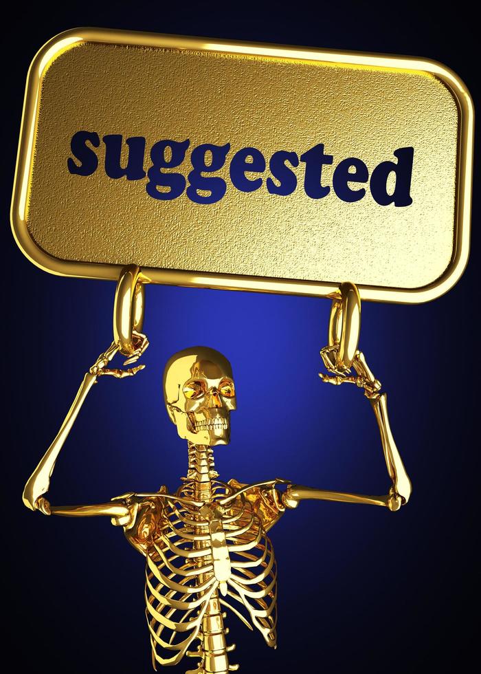 suggested word and golden skeleton photo