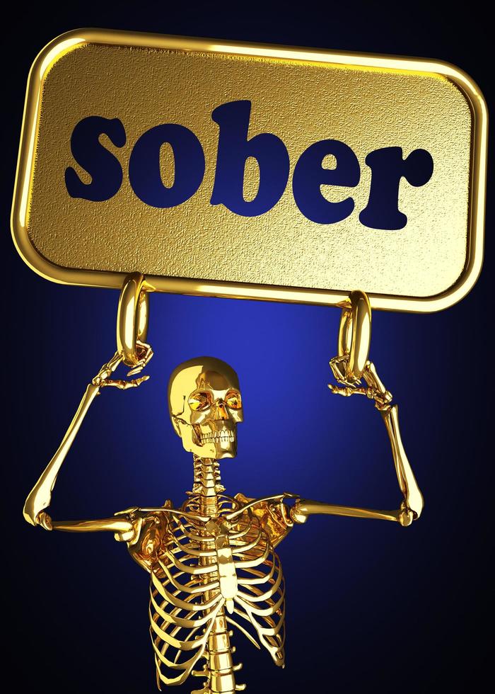 sober word and golden skeleton photo