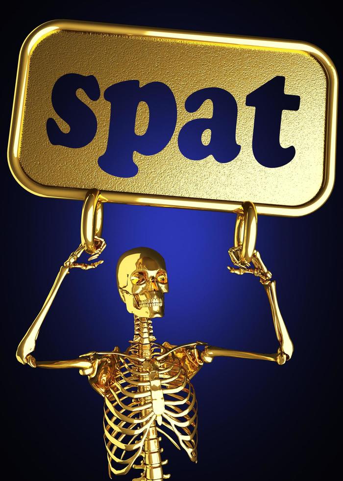 spat word and golden skeleton photo