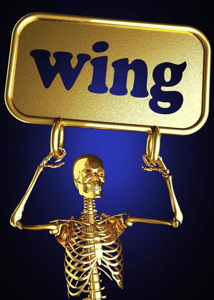 wing word and golden skeleton photo