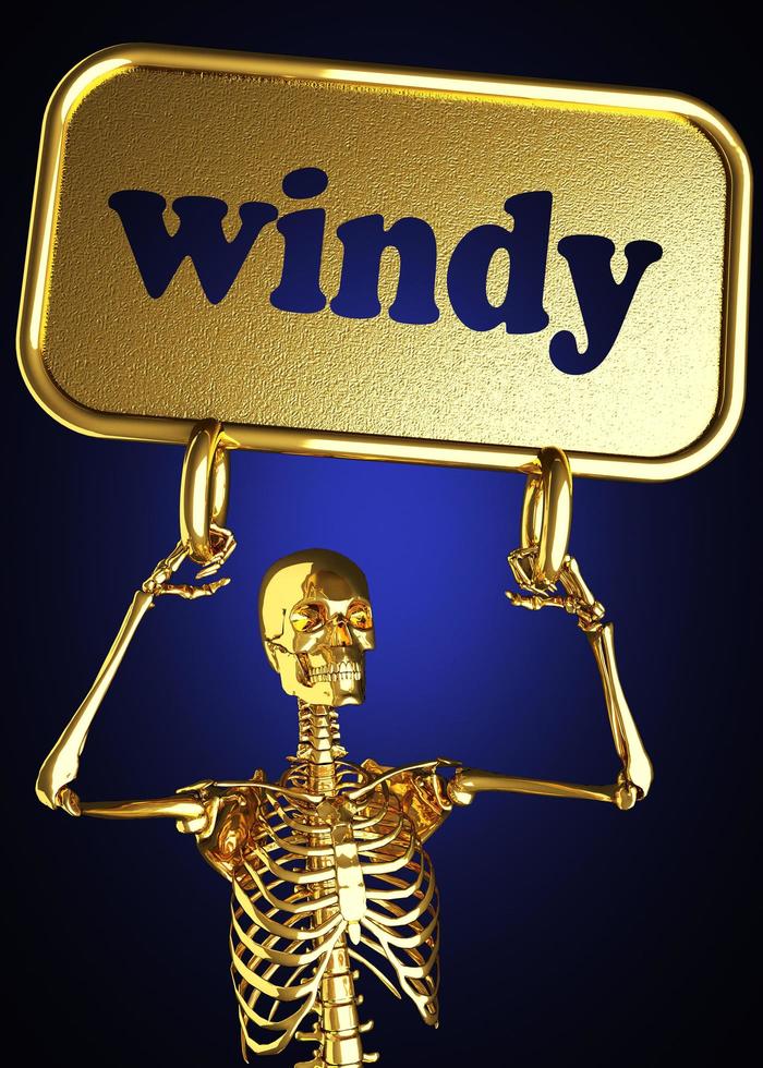 windy word and golden skeleton photo