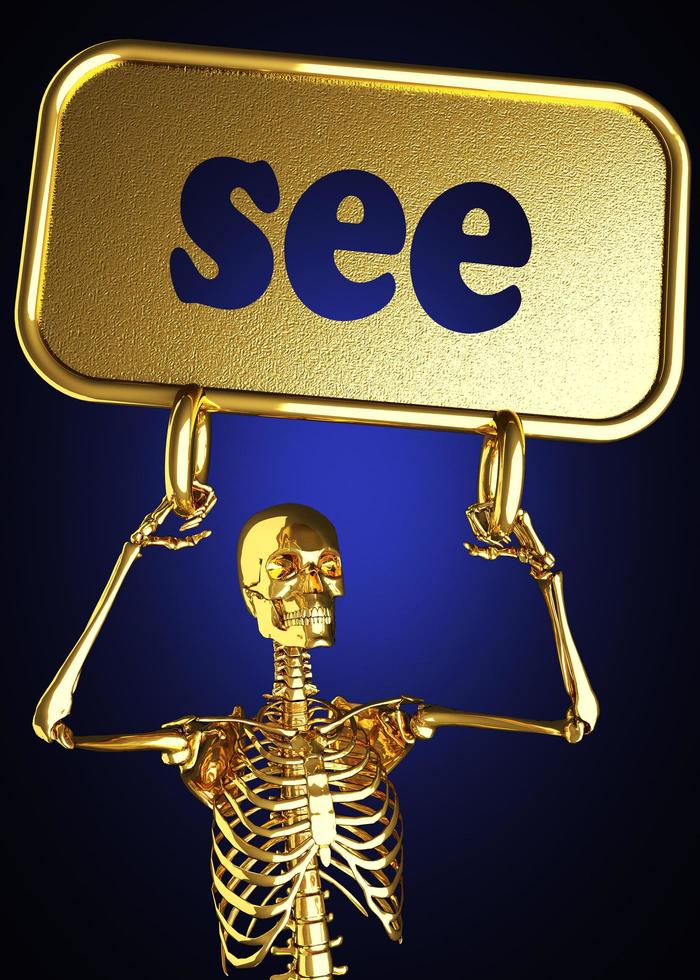 see word and golden skeleton photo