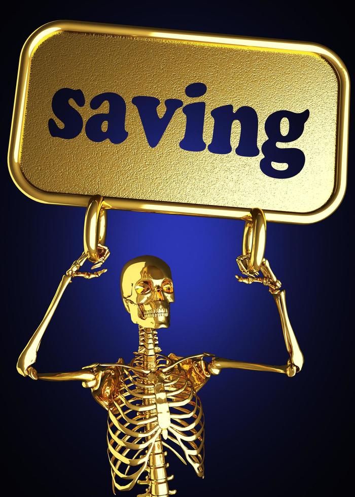 saving word and golden skeleton photo