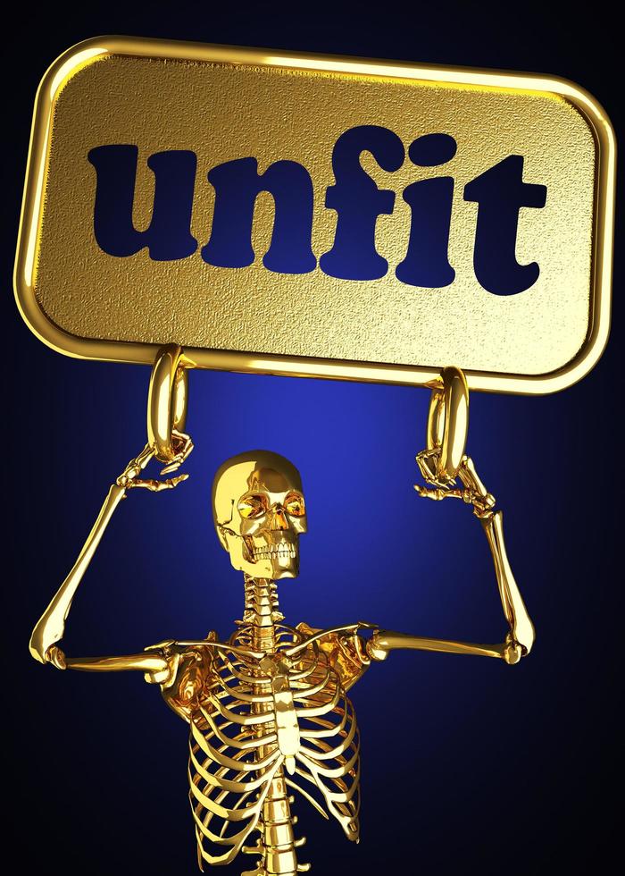 unfit word and golden skeleton photo