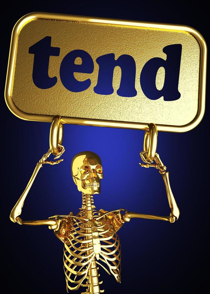 tend word and golden skeleton photo