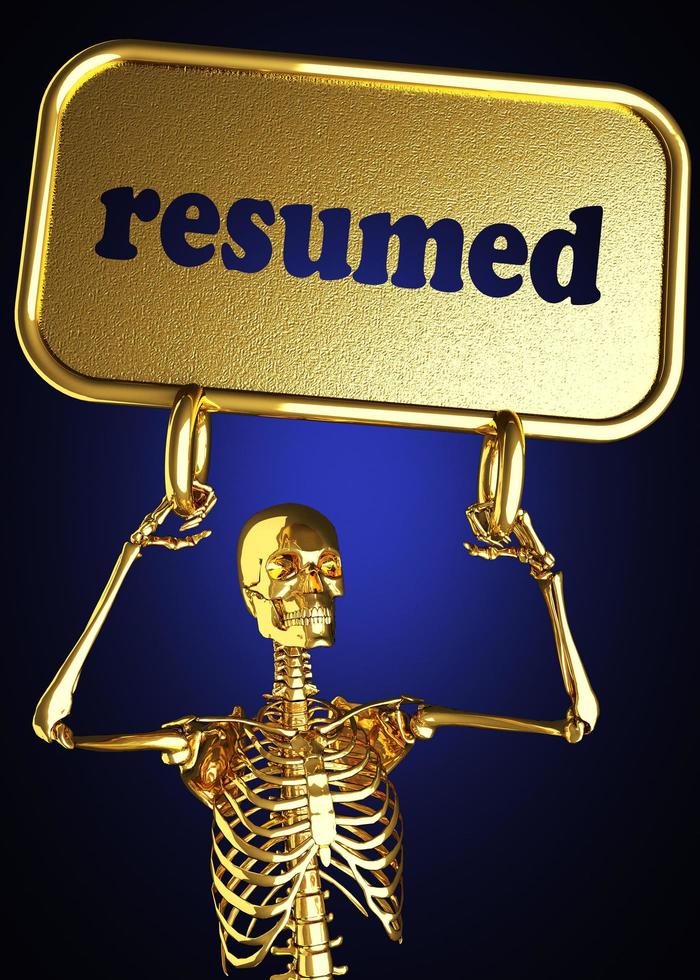 resumed word and golden skeleton photo