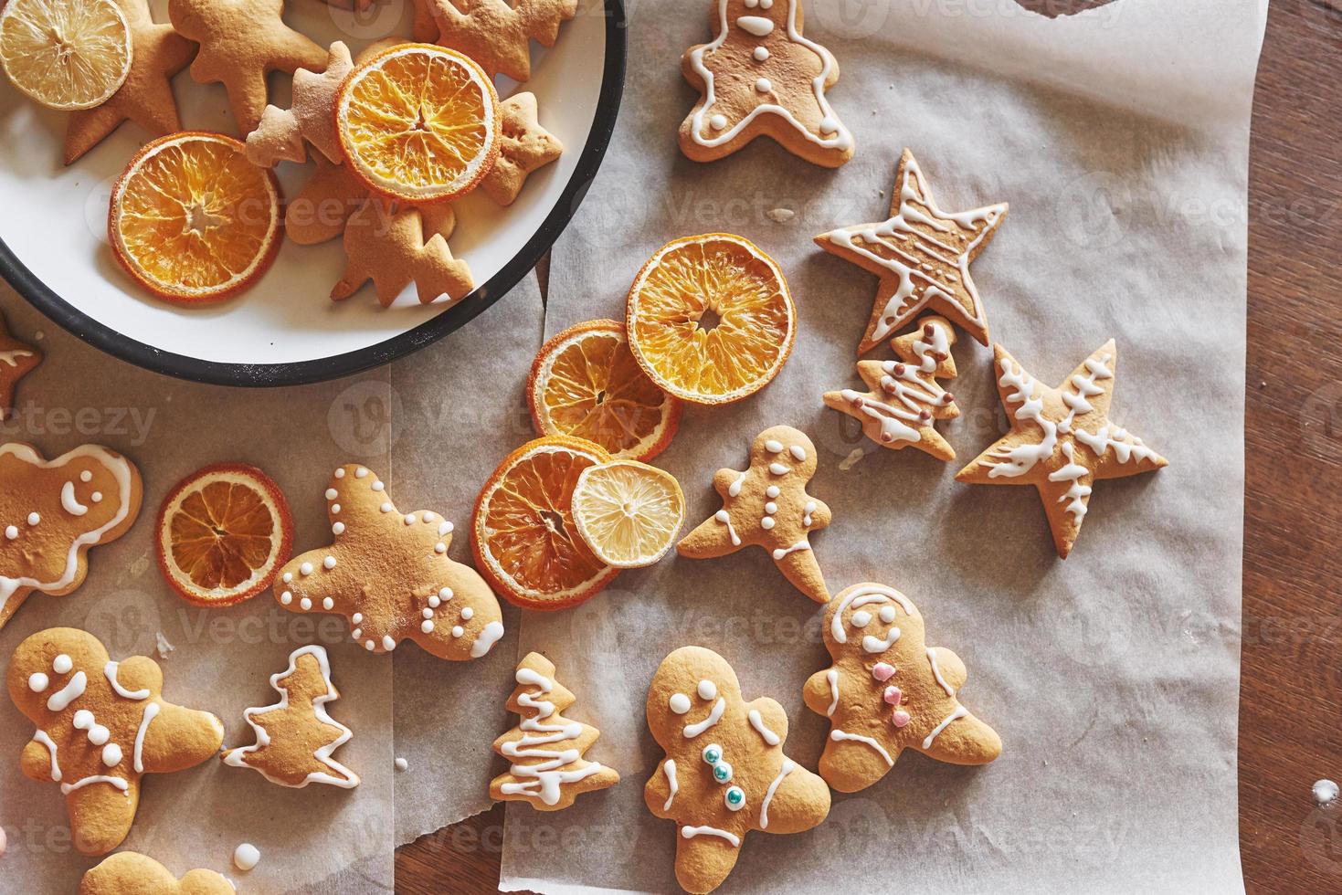 Christmas honey biscuits with orange photo