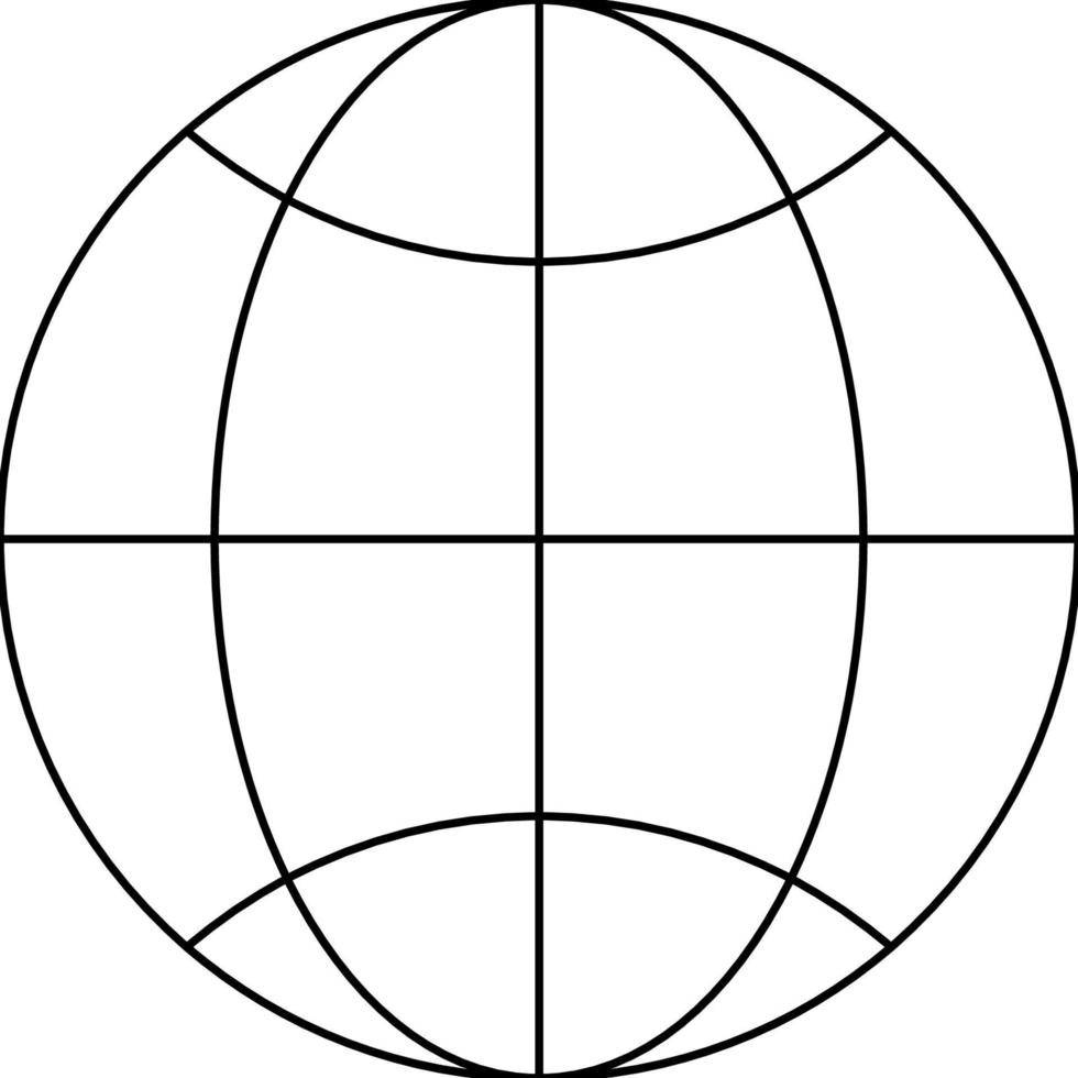 internet globe flat thin line icon with editable strokes. vector