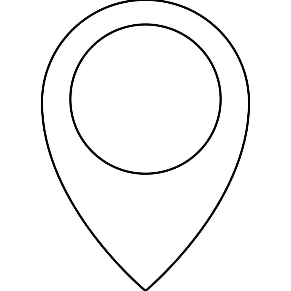 GPS pin flat thin line icon with editable strokes. vector