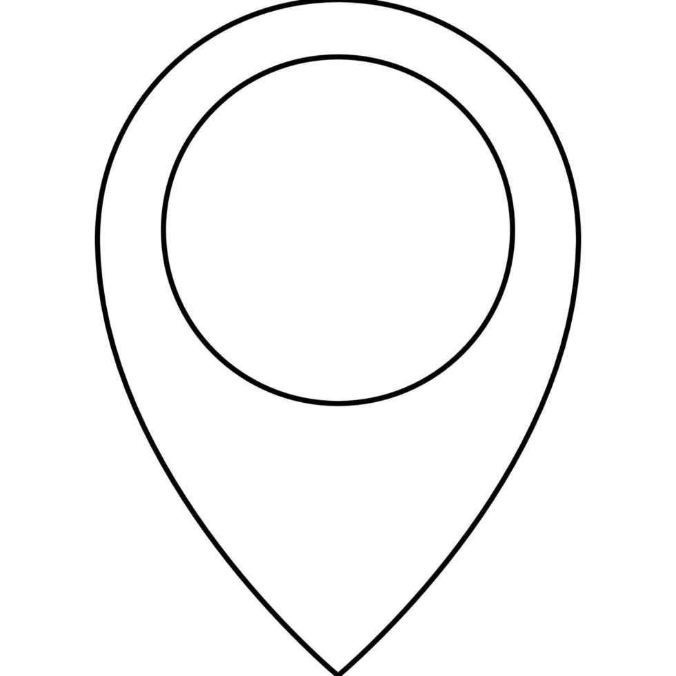 GPS pin flat thin line icon with editable strokes. vector