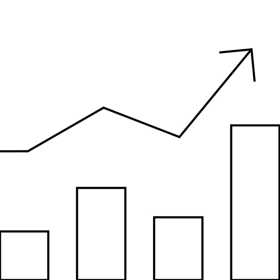 fluctuating graph flat thin line icon with editable strokes. vector