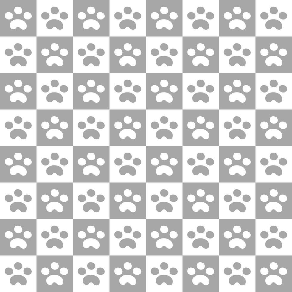 Gray Animal Footed Grid Seamless Background vector