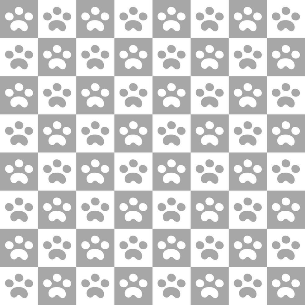 fondo transparente de cuadrícula de patas de animal gris vector