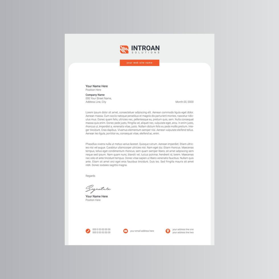 Clean and Modern Letterhead Template. Pro Vector