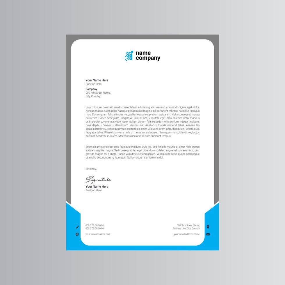 Clean and Modern Letterhead Template. Pro Vector