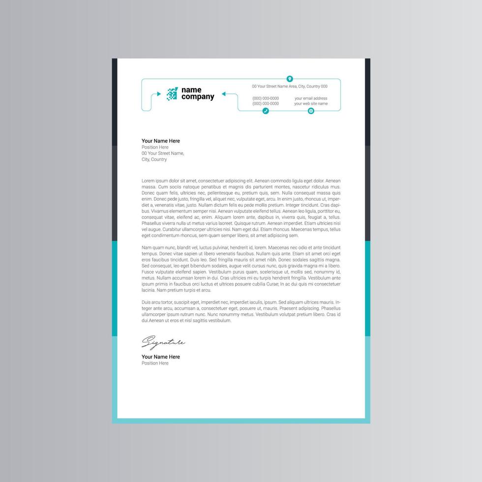 Clean and Modern Letterhead Template. Pro Vector
