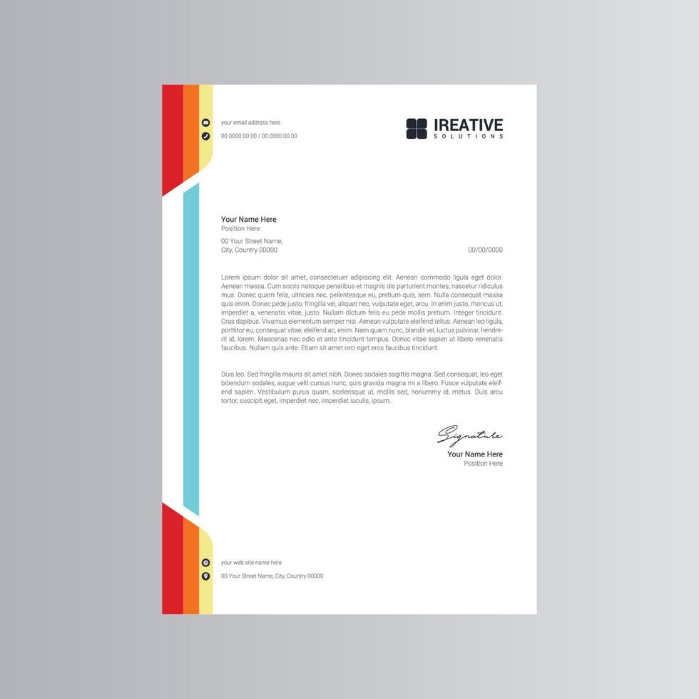 Clean and Modern Letterhead Template. Pro Vector