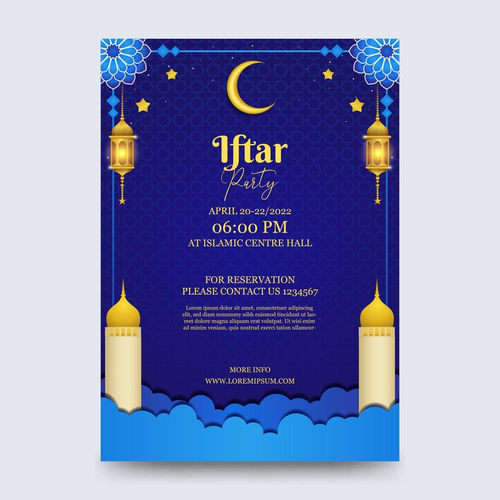 Iftar invitation template. ramadan kareem. vector