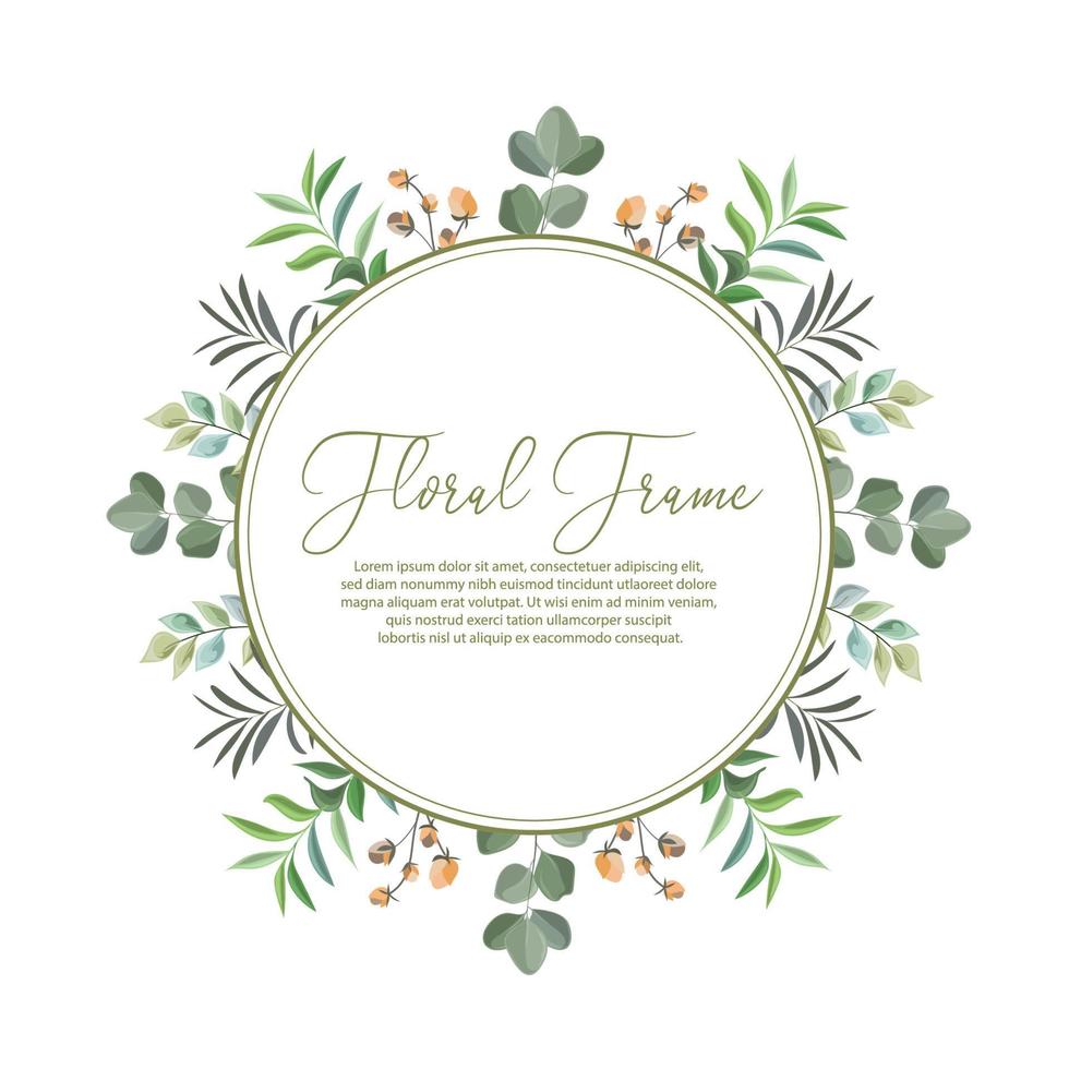 border wedding invitation or greeting card with floral background design. vector