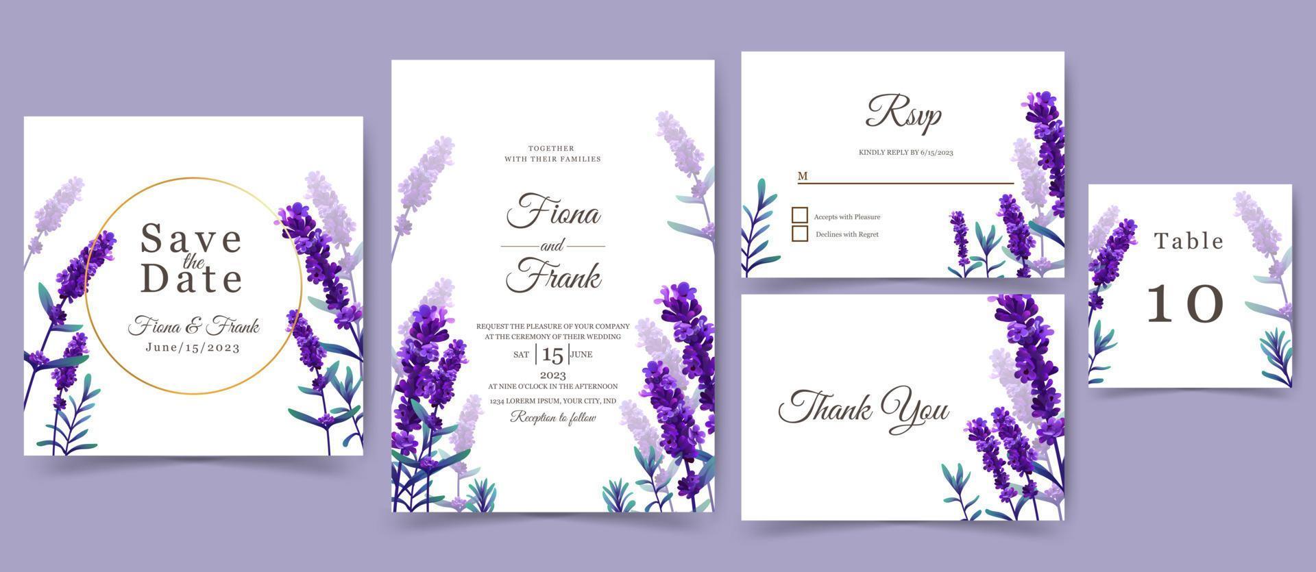 invitación de boda o tarjeta de felicitación con hermoso diseño de flores. vector