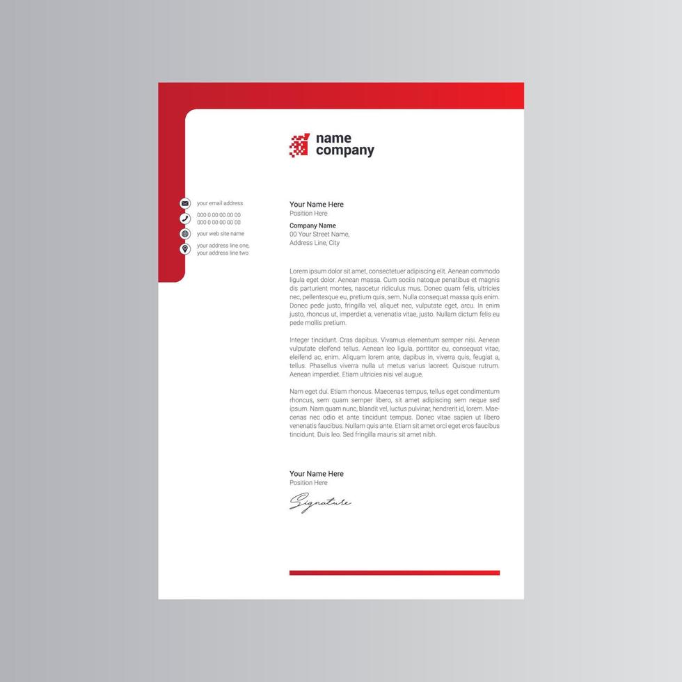 Clean and Modern Letterhead Template. Pro Vector