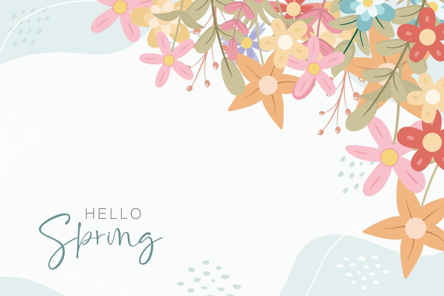 Beautiful hand drawn spring flower background vector