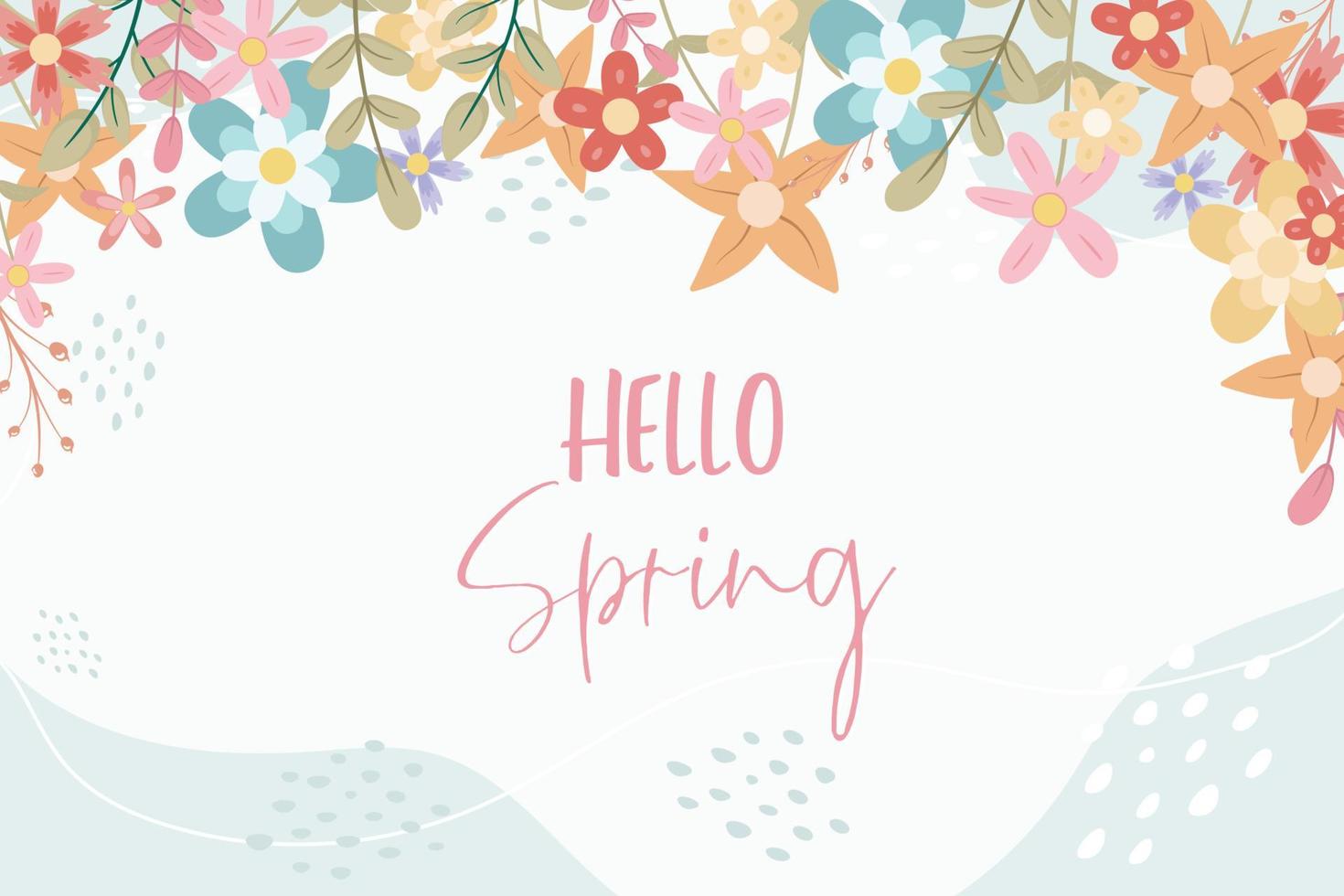 Beautiful hand drawn spring flower background vector