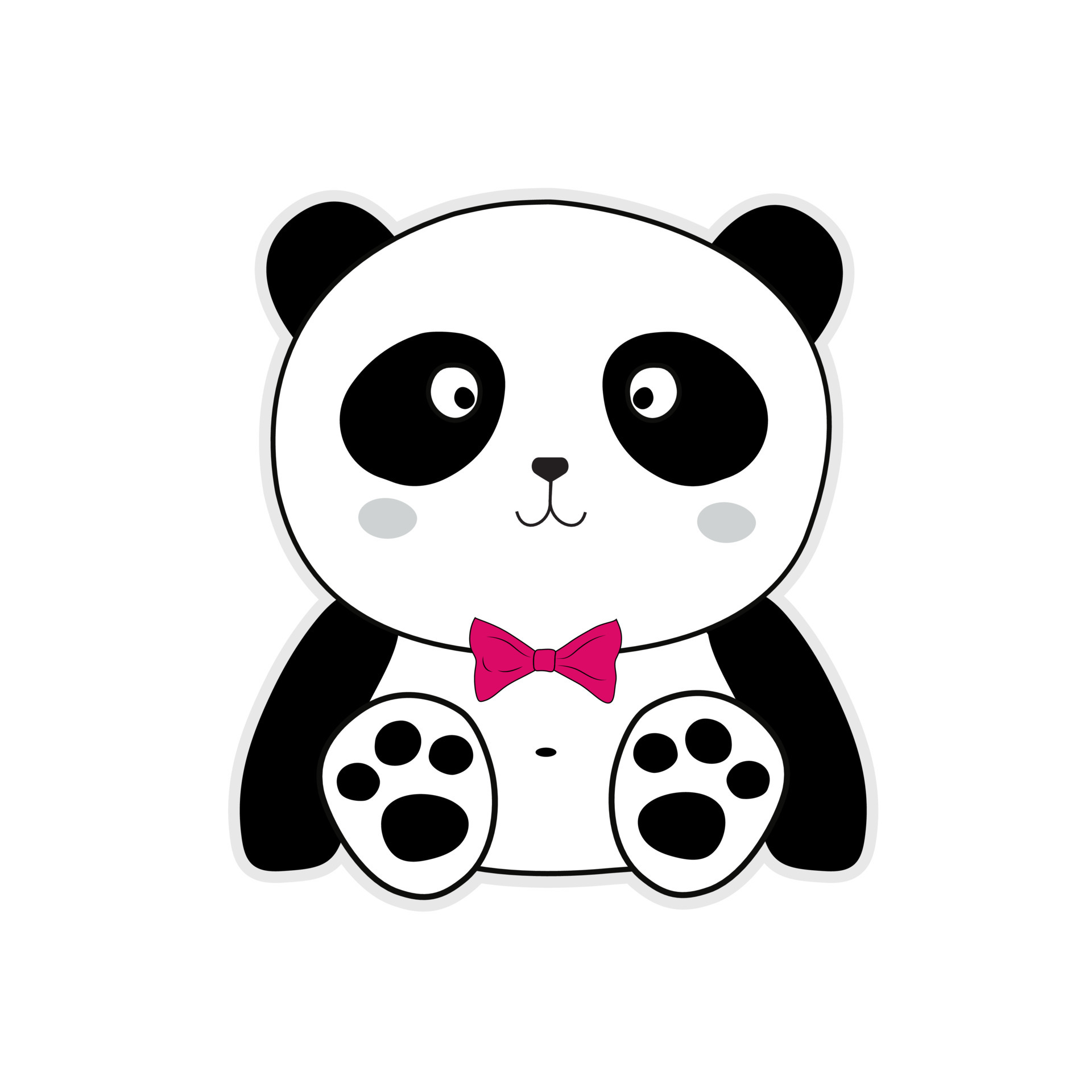 Isolated cute Panda with bow tie icon cartoon character drawing 6348397 Vector Art at Vecteezy Isolated cute Panda with bow tie icon cartoon character drawing 6348397 Vector Art at Vecteezy