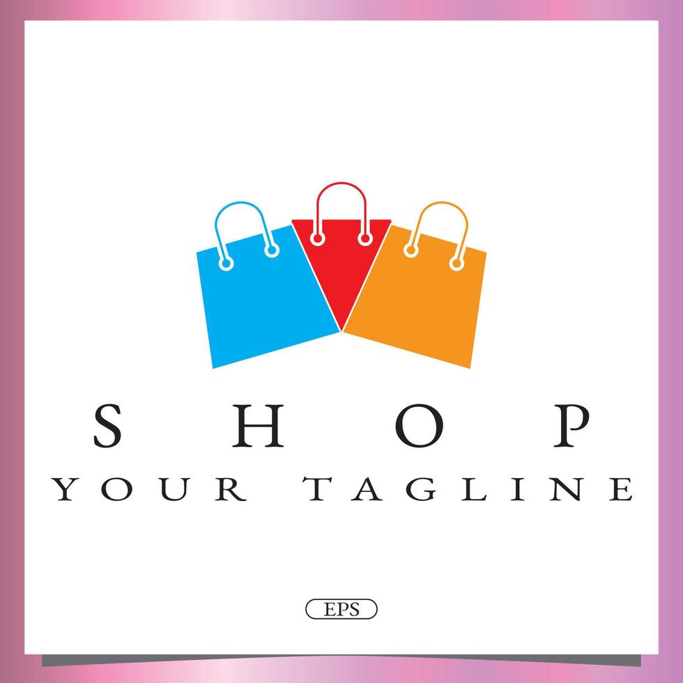 Shop bag logo premium elegant template vector eps 10