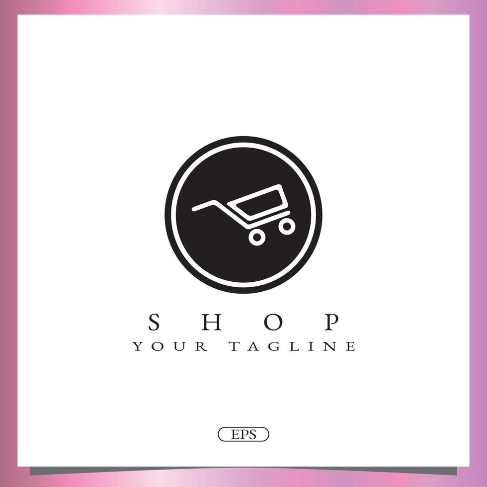 shop cart black and white  logo premium elegant template vector eps 10