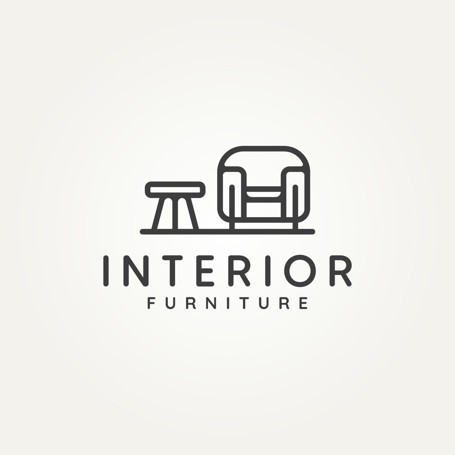 interior furniture home design minimalist logo 6348528 Vector Art at ...
