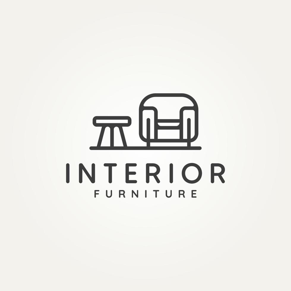 muebles de interior hogar diseño minimalista logo vector