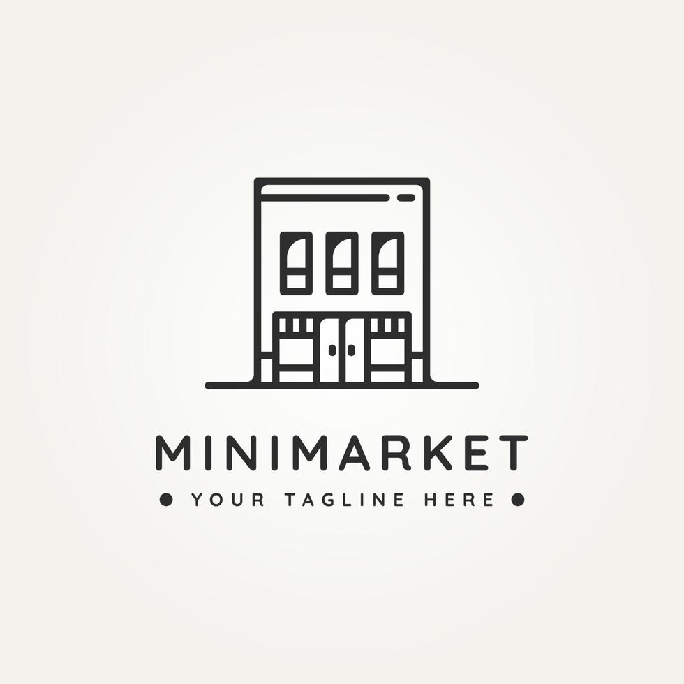 diseño de ilustración vectorial de plantilla de logotipo de icono de arte de línea minimalista de mini mercado. mini tienda simple y moderna, tienda en línea, inspiración para el concepto de logotipo de comercio electrónico vector