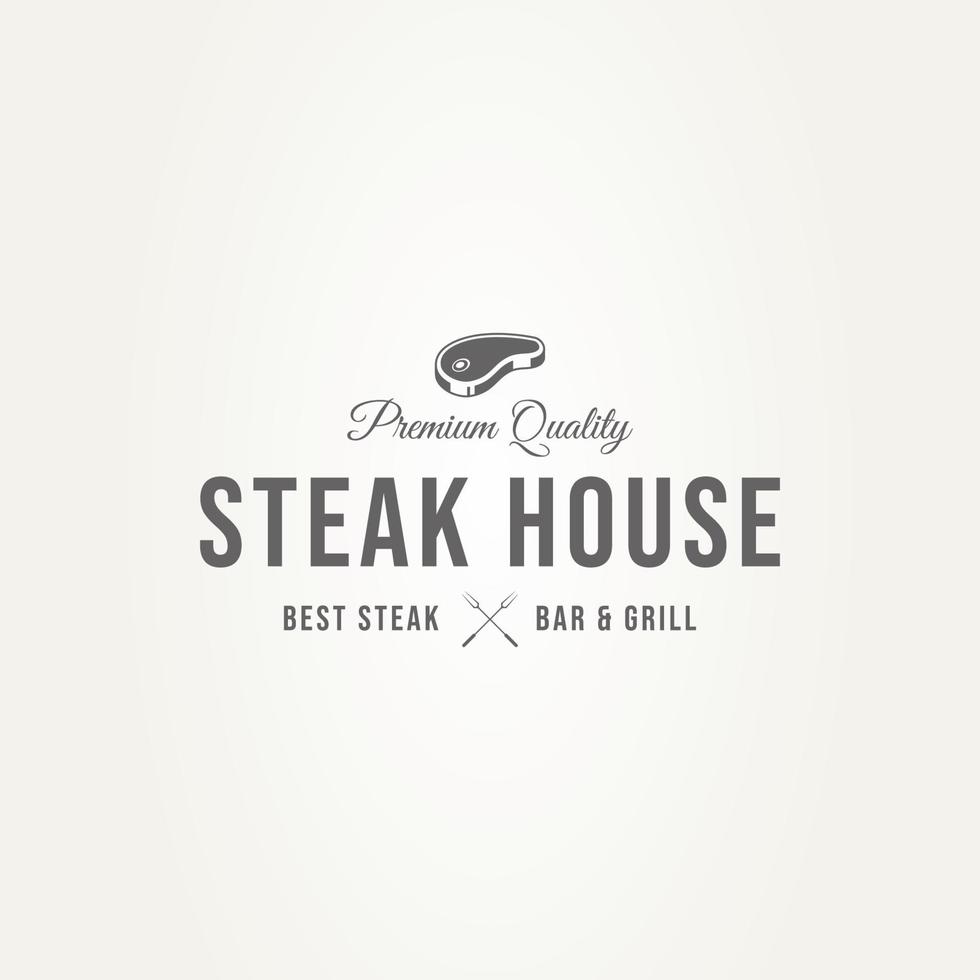 vintage steak house restaurant badge logo vector