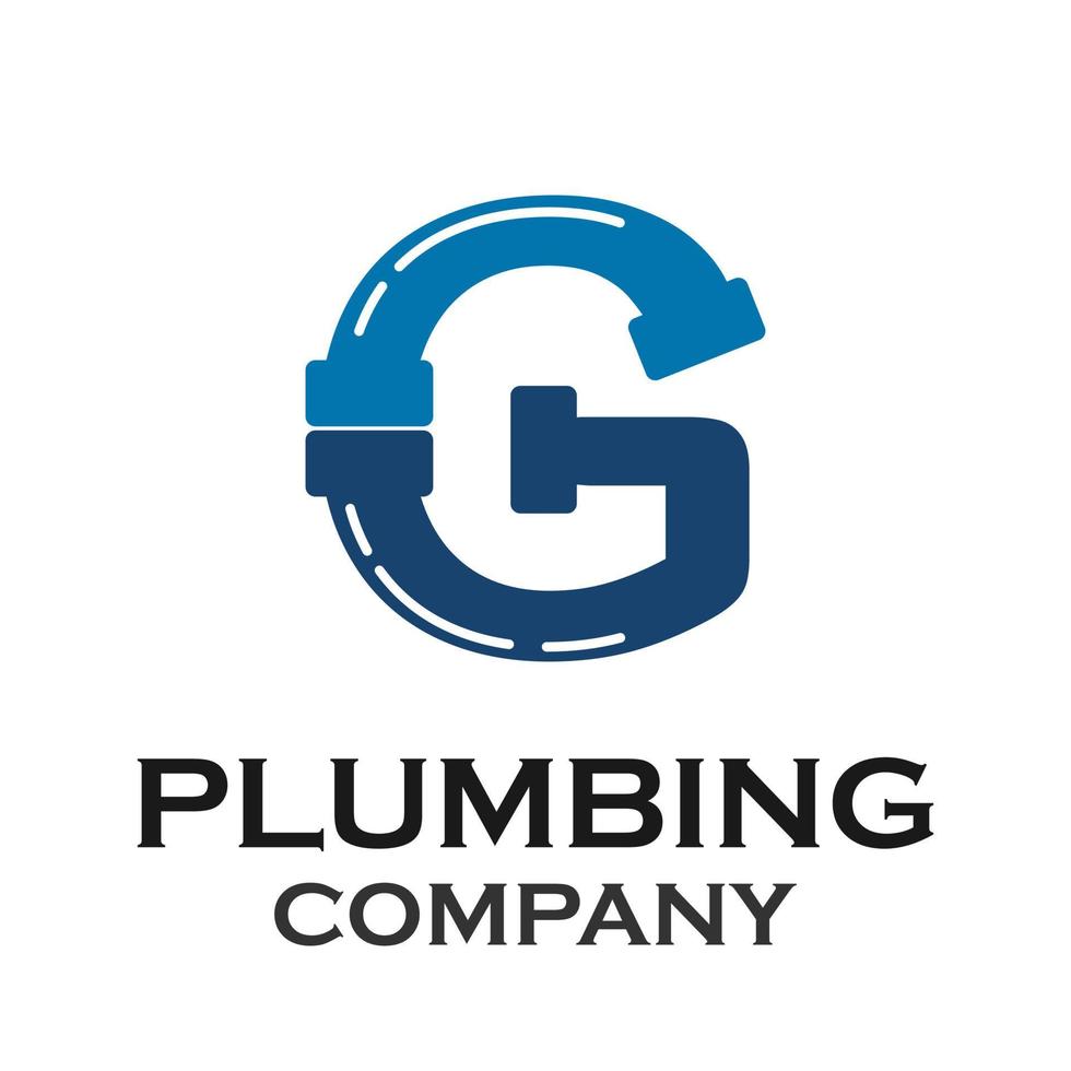 Letter g with plumbing logo template illustration vector