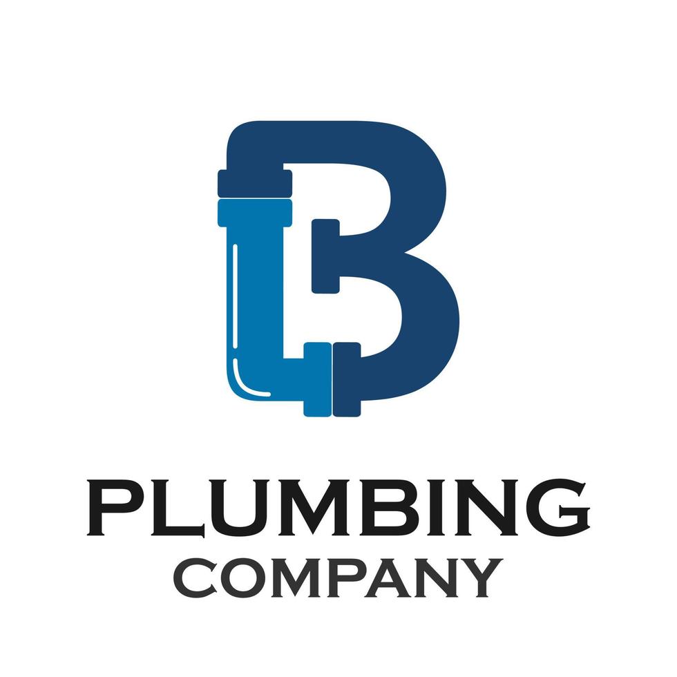 Letter b with plumbing logo template illustration vector