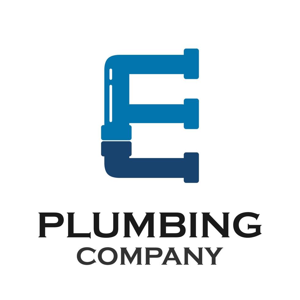 Letter e with plumbing logo template illustration vector