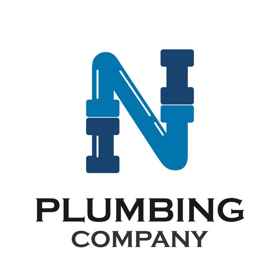 Letter n with plumbing logo template illustration vector