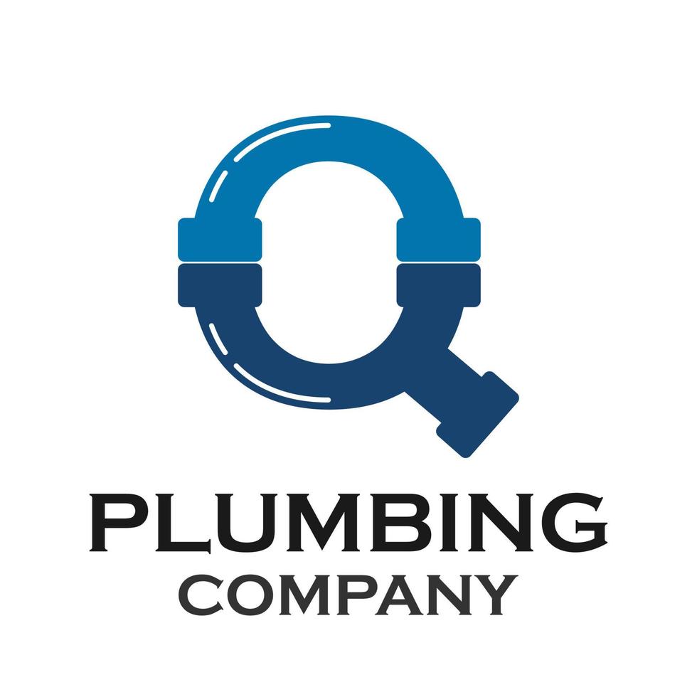 Letter q with plumbing logo template illustration vector