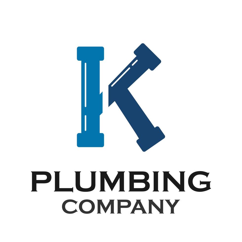 Letter k with plumbing logo template illustration vector