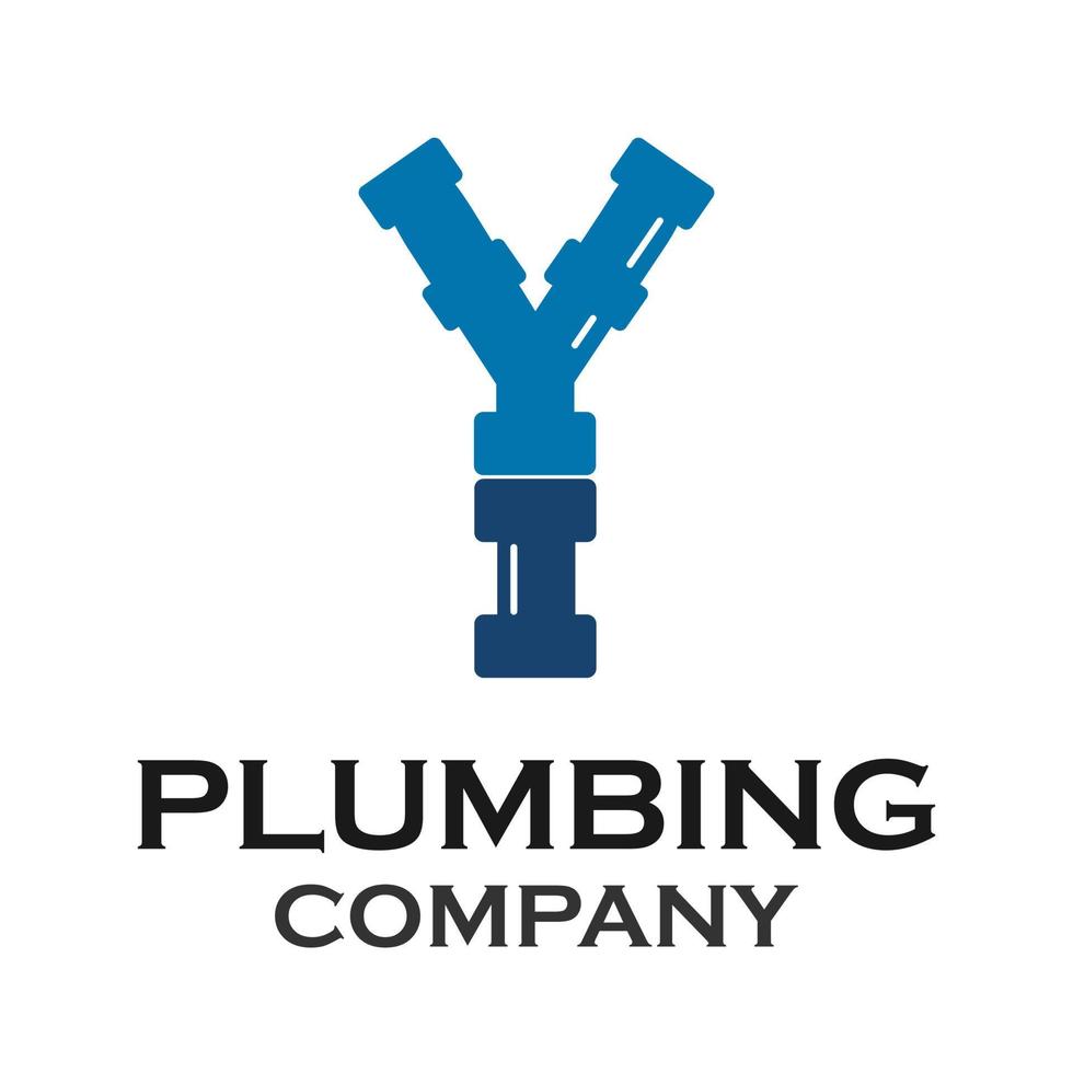 Letter y with plumbing logo template illustration vector