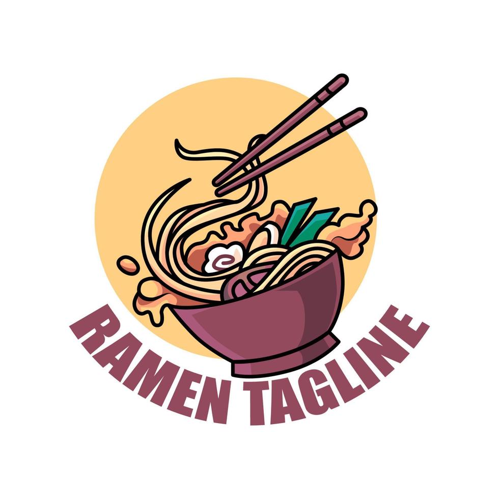 ilustración del logotipo de la mascota de ramen vector